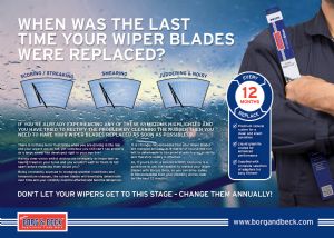Borg & Beck encourages wiper replacement this winter